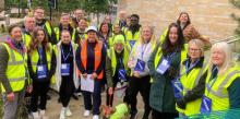 A group of volunteers for the Bury 10k smiling together