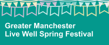 GM Live Well Spring Festival with a border of bunting