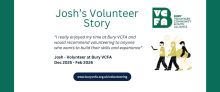 Graphic Image of Student Volunteers with green and black text showcasing a volunteer case study