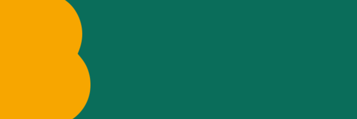 A yellow letter B on a green background