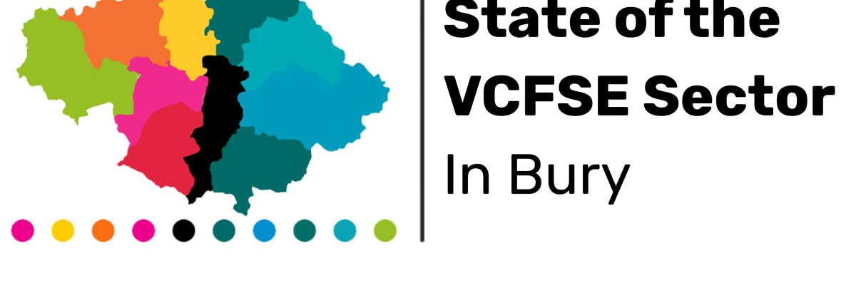 Graphic of Colour Coded image of Greater Manchester Boroughs, with text show-casing Bury